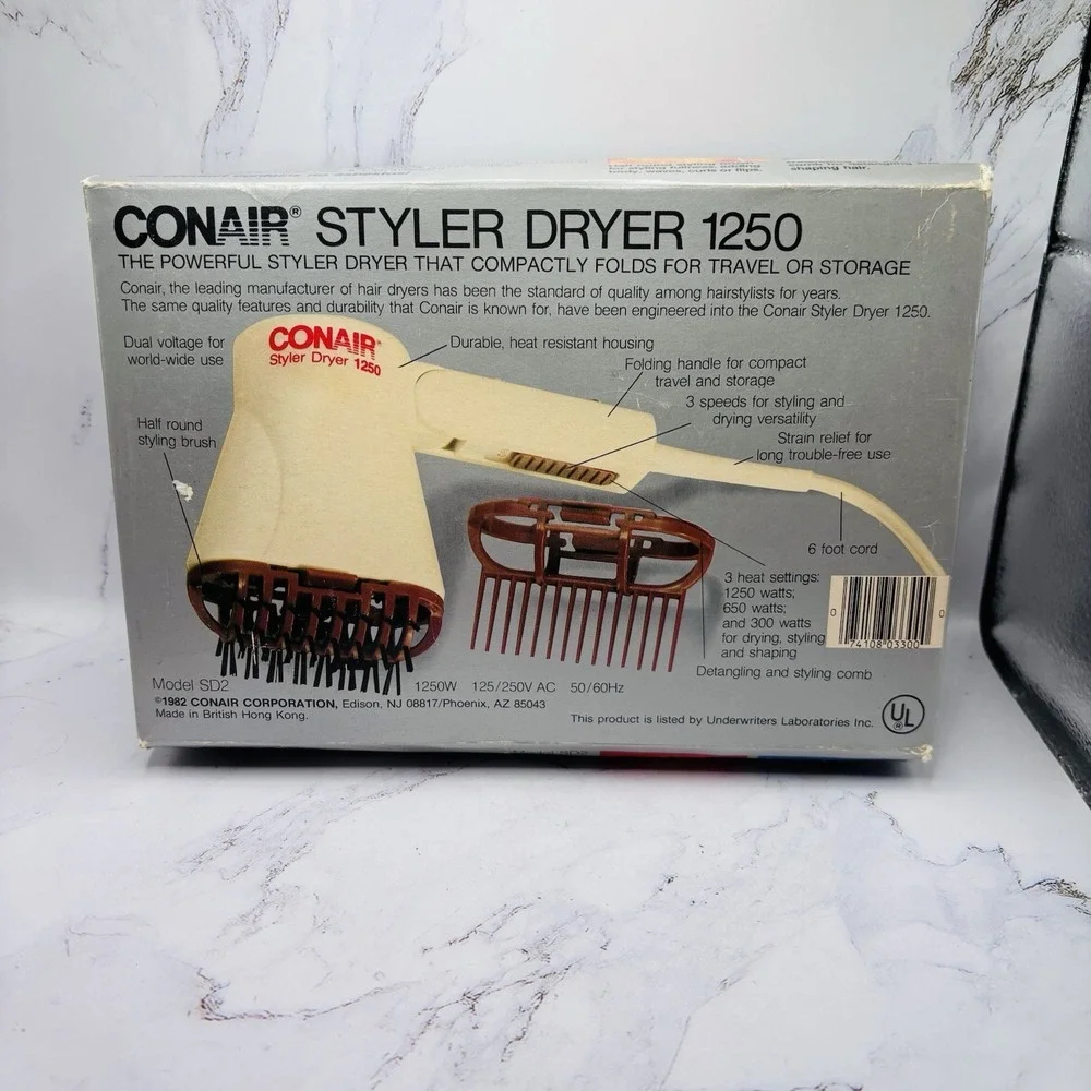 Vintage‎ Conair Styler 1250 Attachments & Box ONLY Hair Dryer Not Included READ